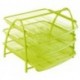 SET DE 3 CORBEILLES COULISSANTES METAL MESH VERT