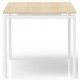 Bureau rectangulaire L.160 x P. 80 cm Chêne clair piétement Blanc