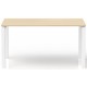 Bureau rectangulaire L.140 x P. 80 cm Chêne clair piétement Blanc