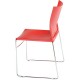 CHAISE POLYPRO ROUGE ACCROCHABLE PIETEMENT FIL CHROME PATINS