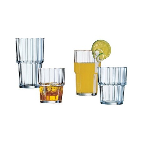 LOT DE 6 VERRE 'NORVEGE'0.32l EMPILABLE H125MM