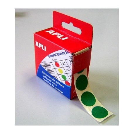 ETIQ. RONDE D 15MM VERT BTE 150  AGIPA 115006