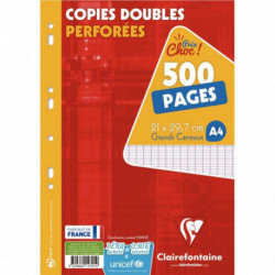 ÉTUI DE 500 PAGES OU 125 COPIES DOUBLES FORMAT A4 SÉYÈS 90G