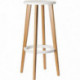 LOT DE 2 TABOURETS HAUTS WOODY HÊTRE/BLANC