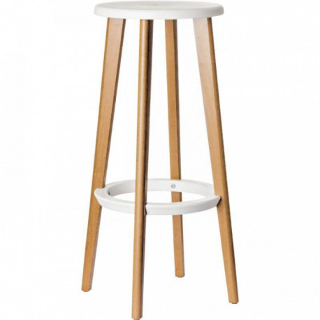 LOT DE 2 TABOURETS HAUTS WOODY HÊTRE/BLANC