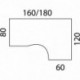 PLAN COMPACT ASYMÉTRIQUE 90° P.120CM L.160X60CM RETOUR DROITE PLATEAU CHÊNE BRUNSWICK / PIÈTEMENT ANTHRACITE