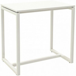 TABLE HAUTE L114CM H110 P75CM 4 PERSONNES BLANC/BLANC