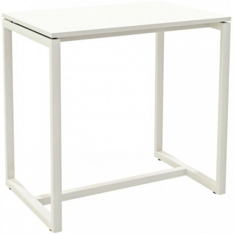 TABLE HAUTE L114CM H110 P75CM 4 PERSONNES BLANC/BLANC