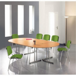 TABLE PLIANTE RECTANGULAIRE L140XP70CM PLATEAU HÊTRE/PIÉTEMENT CHROMÉ