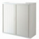 ARMOIRE BASSE BLANCHE RIDEAUX BLANC  L110 H104- E1CT0006500042