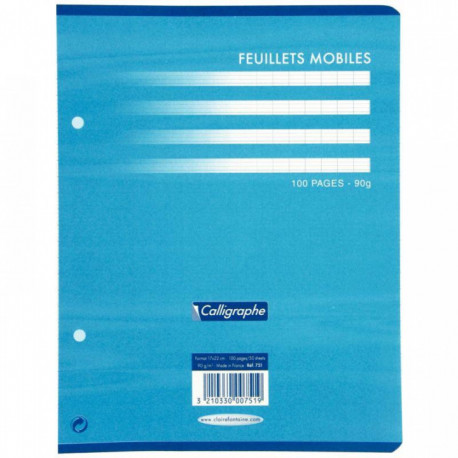 FEUILLETS MOBILES (100 PAGES - 50 FEUILLETS) 17X22 CM SÉYÈS 90G BLANC PERFORÉ