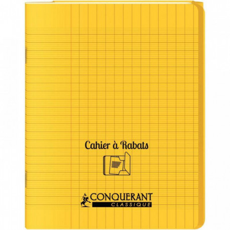 CAHIER A RABAT POLYPRO 17x22 48P 90G SEYES JAUNE