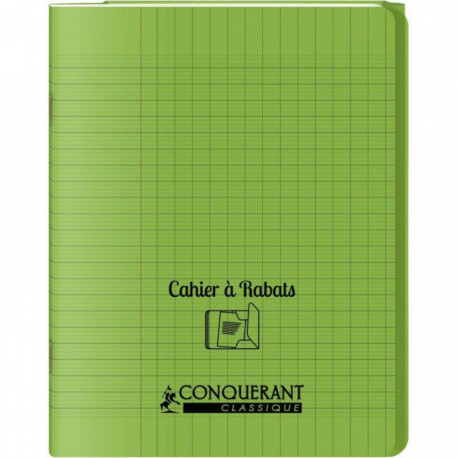 CAHIER A RABAT POLYPRO 17x22 48P 90G SEYES VERT