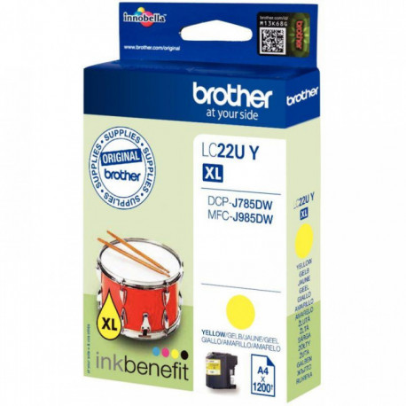 LC22UY JAUNE TAMBOUR HC BROTHER 12ML 1200P CART.J.ENC