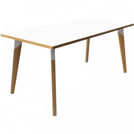 TABLE EVASION / ARENDAL RECTANGULAIRE LG140 X P80 X H73.5CM BLANC GIVRÉ/HÊTRE