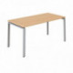 TABLE 180x80 PIEDS FIXES ARCHE CHENE CLAIR GRIS ALU 1171005RISA