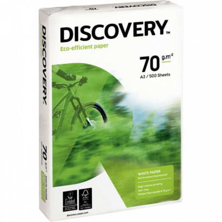 PAPIER A3 BLANC 70G DISCOVERY *RAMETTE 500F* ECOLABEL FSC