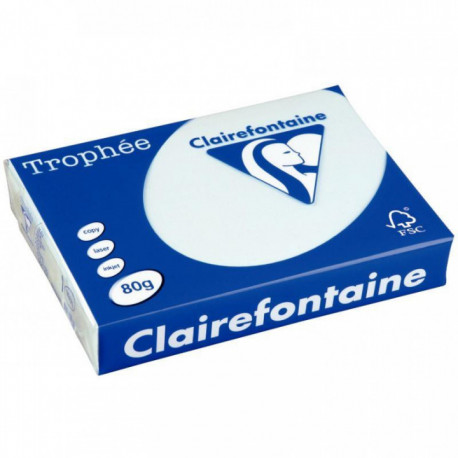 RAME DE 500 FEUILLES DE PAPIER 80G DE FORMAT A3 BLEU TROPHEE CLAIREFONTAINE