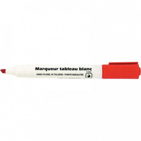 MARQUEUR ROUGE TABLEAU BLANC POINTE BISEAUTÉE 5MM