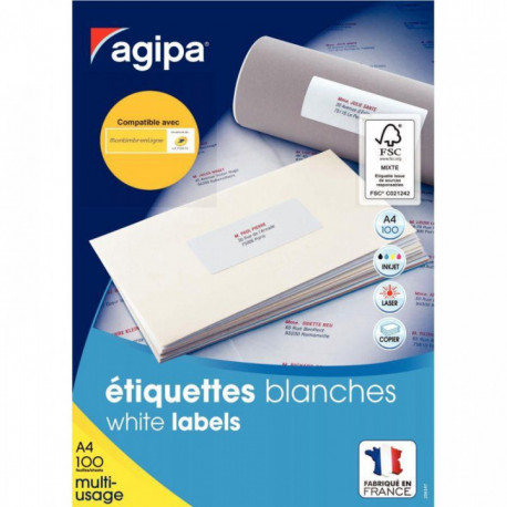 ETIQUETTES 70X35 *BTE2400*  MULTI-USAGE PEFC AGIPA 119006 FAB FRANCE