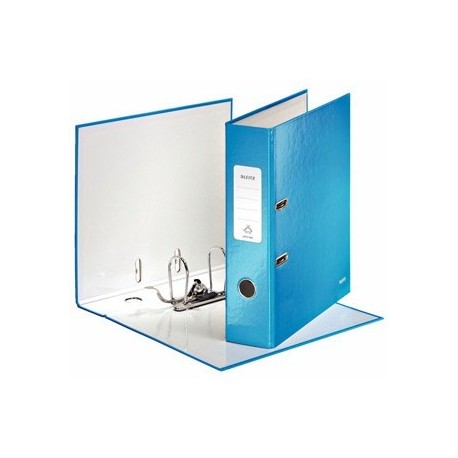 CLASSEUR A LEVIER CARTON 180° DOS 80MM BLEU AZUR LEITZ WOW