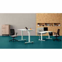 BUREAU RÉGLABLE ÉLECTRIQUE LUTZGUERA L160X80CM PLATEAU BLANCPIÈTEMENT BLANC