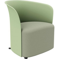 FAUTEUIL CROWN TISSU POLYESTER VERT structure et piét. polypropylène assise contreplaqué GAR. 1 AN  