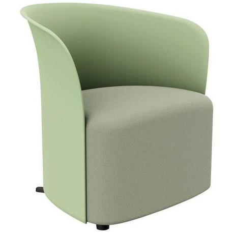 FAUTEUIL CROWN TISSU POLYESTER VERT structure et piét. polypropylène assise contreplaqué GAR. 1 AN  