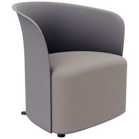 FAUTEUIL CROWN TISSU POLYESTER GRIS structure et piét. polypropylène assise contreplaqué GAR. 1 AN  