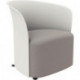 FAUTEUIL CROWN TISSU POLYESTER BLANC structure et piét. polypropylène assise contreplaqué GAR. 1 AN  