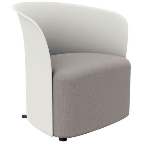 FAUTEUIL CROWN TISSU POLYESTER BLANC structure et piét. polypropylène assise contreplaqué GAR. 1 AN  