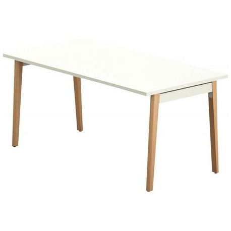 BUREAU RECTANGULAIRE LAGONROBIN L160CM PLATEAU BLANC