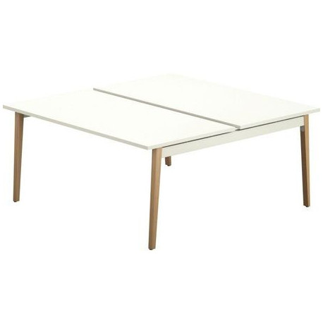 BUREAU LAGONROBIN ÉLÉMENT SUIVANT SUR STRUCTURE PARTAGÉE L140CM PLATEAU CHÊNE