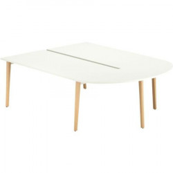 TABLE LAGONROBIN 12 LUNE EXTENSION D'EXTRÉMITÉ L60CM PLATEAU CHÊNE CLAIR