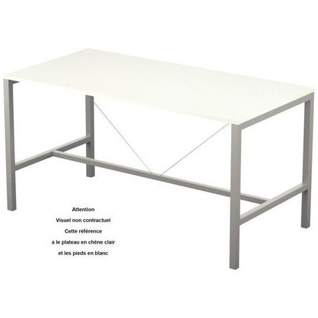 TABLE DE RÉUNION ARIALPERFORM L120CM PLATEAU CHÊNE CLAIRPIEDS BLANC