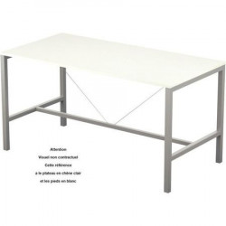 TABLE DE RÉUNION ARIALPERFORM L120CM PLATEAU CHÊNE CLAIRPIEDS BLANC