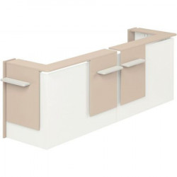 MODULE INDÉPENDANT FAB FR AVEC ANGLE RETOUR DROIT L160CM CHÊNE CLAIR/BLANC