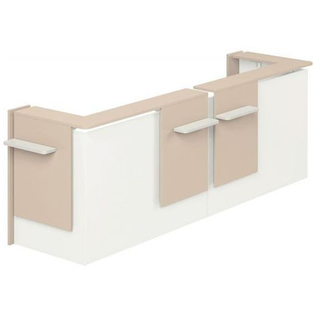 MODULE INDÉPENDANT FAB FR AVEC ANGLE RETOUR DROIT L160CM CHÊNE CLAIR/BLANC