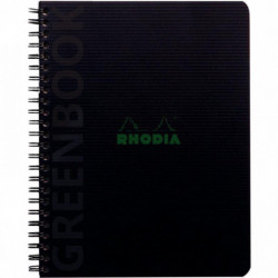 CAHIER SPIRALE A5+ 160P 90G  5X5  GREENBOOK RHODIACTIVE 100% RECYCLÉ   FAB France PEFC 