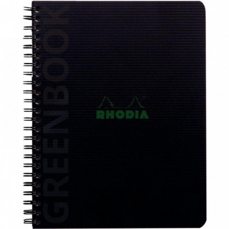 CAHIER SPIRALE A5+ 160P 90G  5X5  GREENBOOK RHODIACTIVE 100% RECYCLÉ   FAB France PEFC 