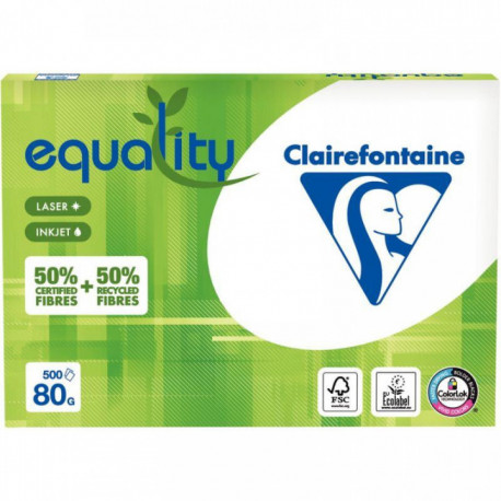 PAPIER A3 80G BLANC EQUALITY 50% FIBRE VIERGE + 50% FIBRE RECYCLEE RTE 500 1