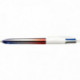 STYLO BILLE 4 COULEURS GRADIENT BLEU BLANC ROUGE