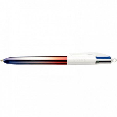 STYLO BILLE 4 COULEURS GRADIENT BLEU BLANC ROUGE