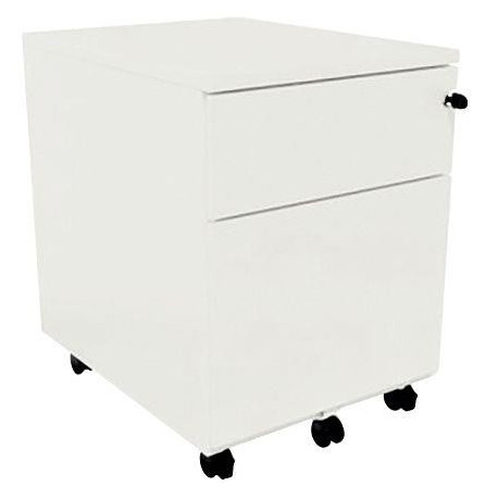 CAISSON MOBILE PROFESSIONNEL EN MÉTAL 2 TIROIRS BLANC