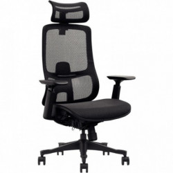 FAUTEUIL CARSON/PROSEAT V2 SYNCHRONE DOS ET ASSISE RESILLE NOIR ACCOUDOIRS REGLABLES 3D GARANTIE 5 ANS 110KG