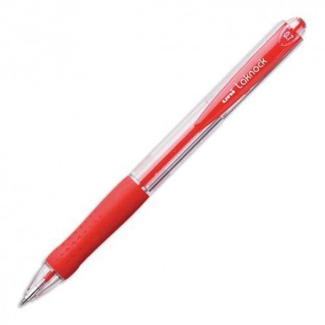  STYLO BILLE RETRACTABLE UNI LAKNOCK 1MM ROUGE